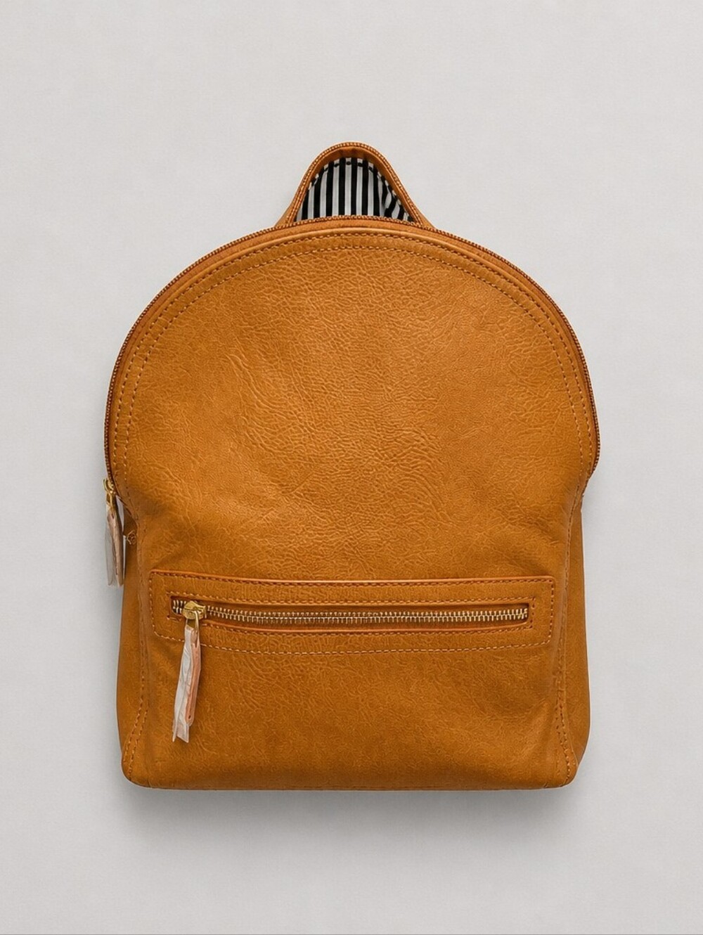 Tan Leatherette Men's Mini Backpack - Unbranded